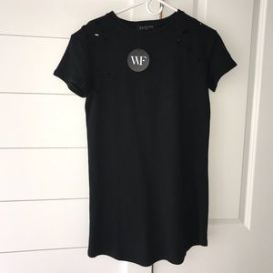 White Fox Boutique black tee shirt dress